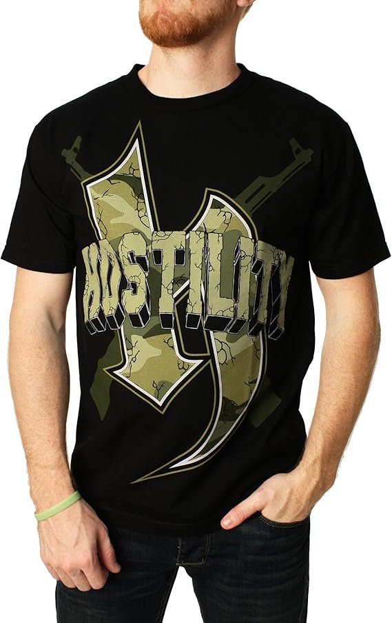 hostility男子枪f荣耀图形t恤