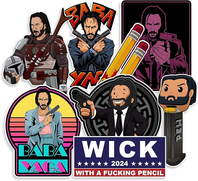 neo tactical john wick baba yaga 模切 vinly 贴花贴纸套装(9 件装)