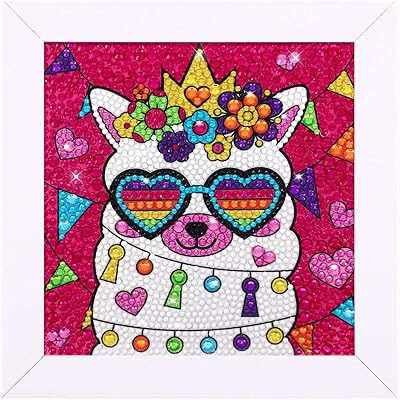 craftoy 钻石贴纸绘画套件带木框钻石艺术和工艺品儿童马赛克宝石贴纸