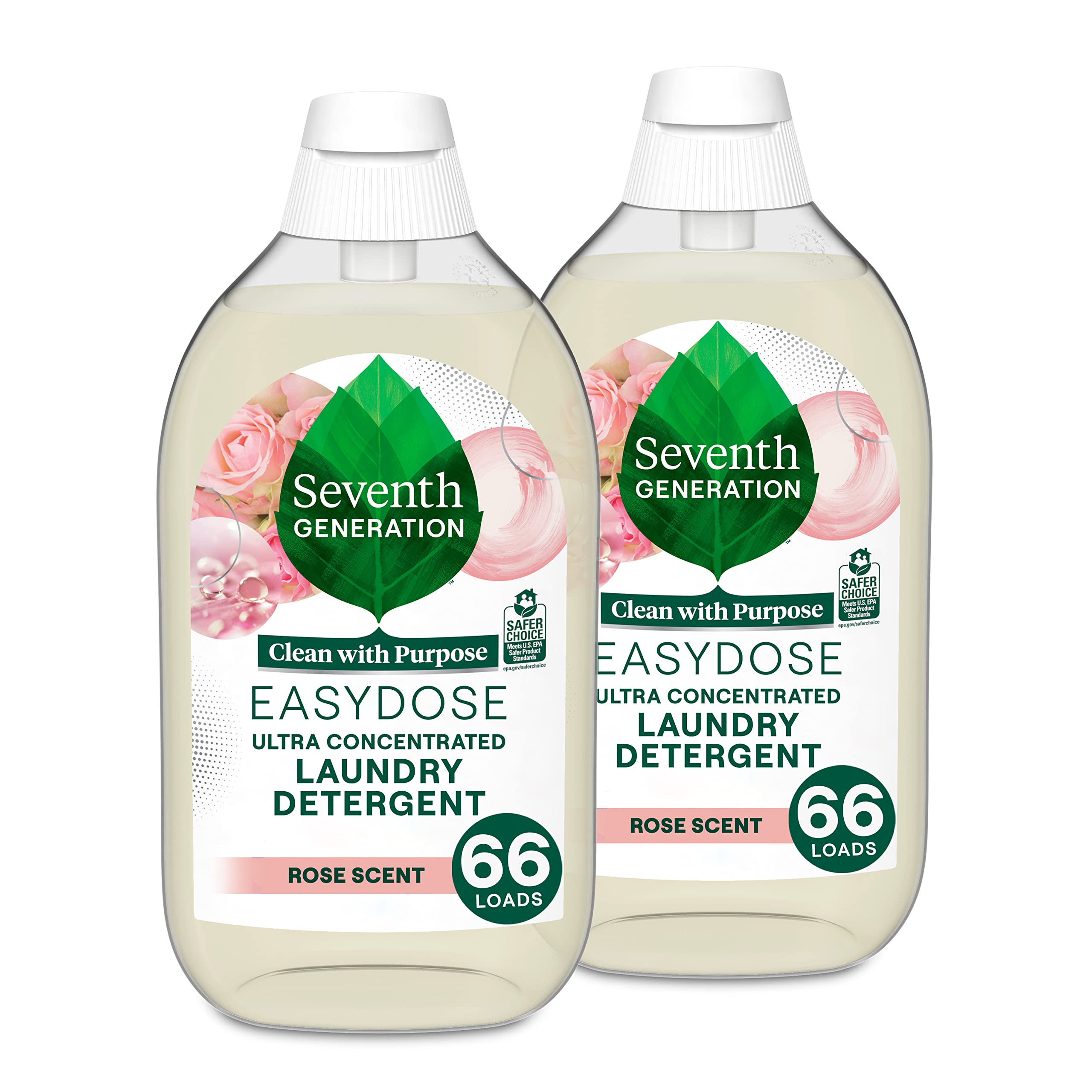 Seventh Generation EasyDose Laundry Detergent Super Concentrated Rose Detergent 23.8 ounces (about 652.0 grams),2 pieces