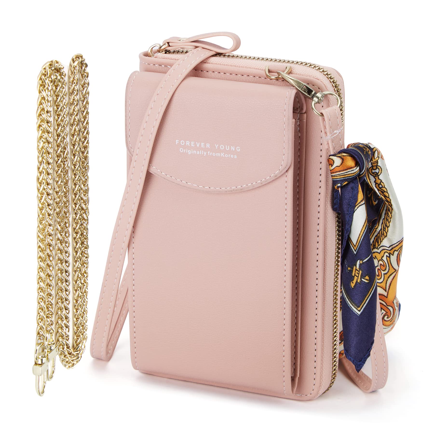 BISON DENIM Women's Crossbody Bag PU Leather Mobile Phone Bag Women's Crossbody Bag Fashion Crossbody Mobile Wallet Women's Small shoulder bag