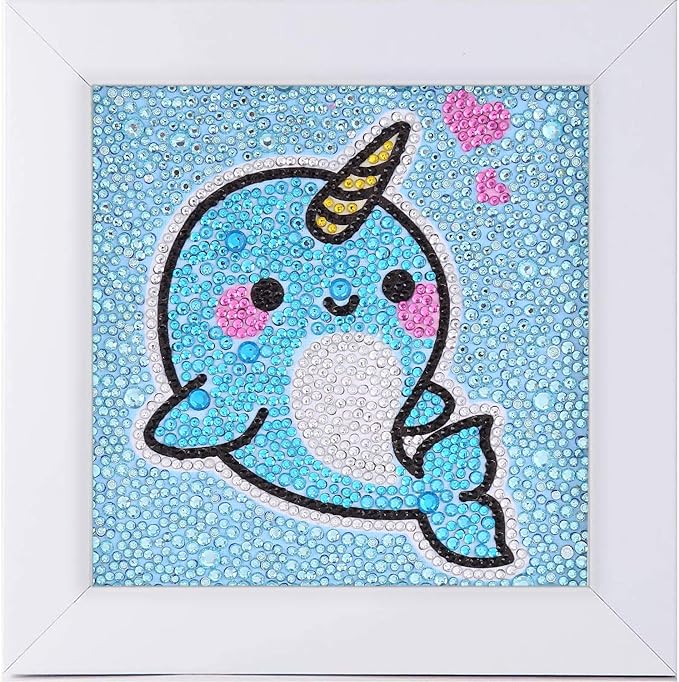 santune easy 5d 儿童钻石绘画套装,钻石套装带木框架,全钻画,艺术