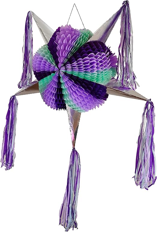 大号 5 点星星紫色可折叠皮纳塔传统墨西哥手工皮纳塔非常适合每个