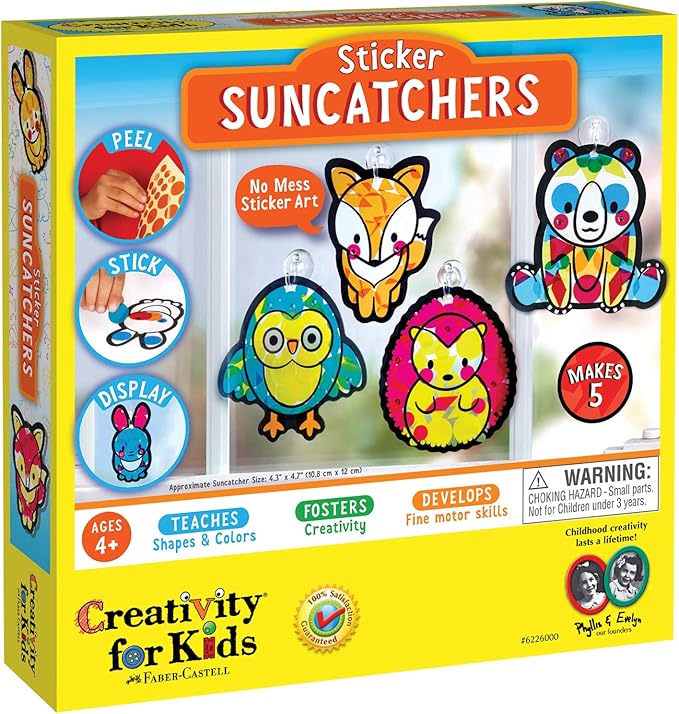 creativity for kids suncatchers 套装,创意儿童贴纸,制作你自己的小
