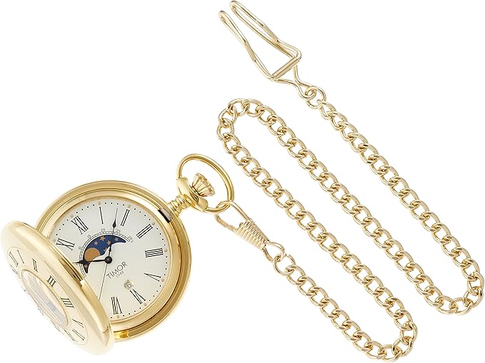 蒂莫尔timor怀表袖珍手表窄版demihater月相石英表tp104ja01