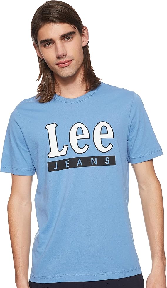 lee男士牛仔裤标志t恤