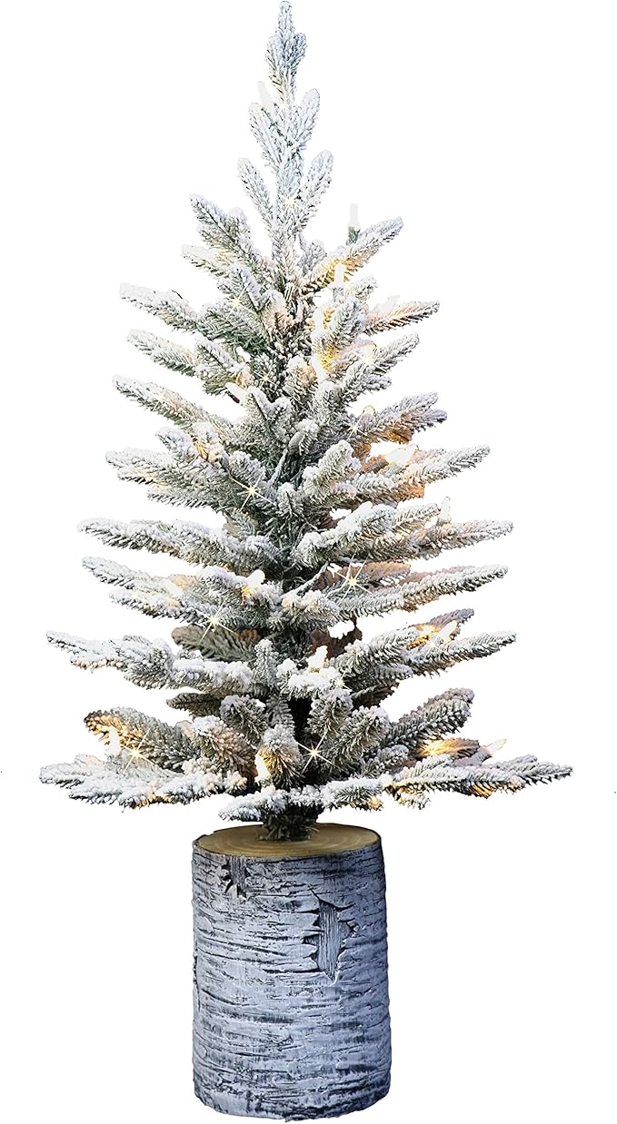 puleo international 预点亮植绒北极冷杉人造圣诞树,*