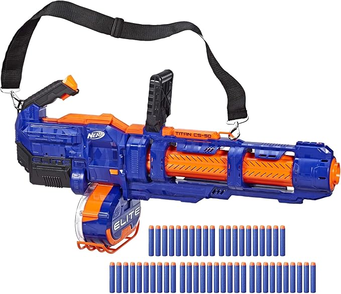 nerf 热火 elite titan cs-50玩具枪-全电动,50个飞镖鼓,50个官方精英