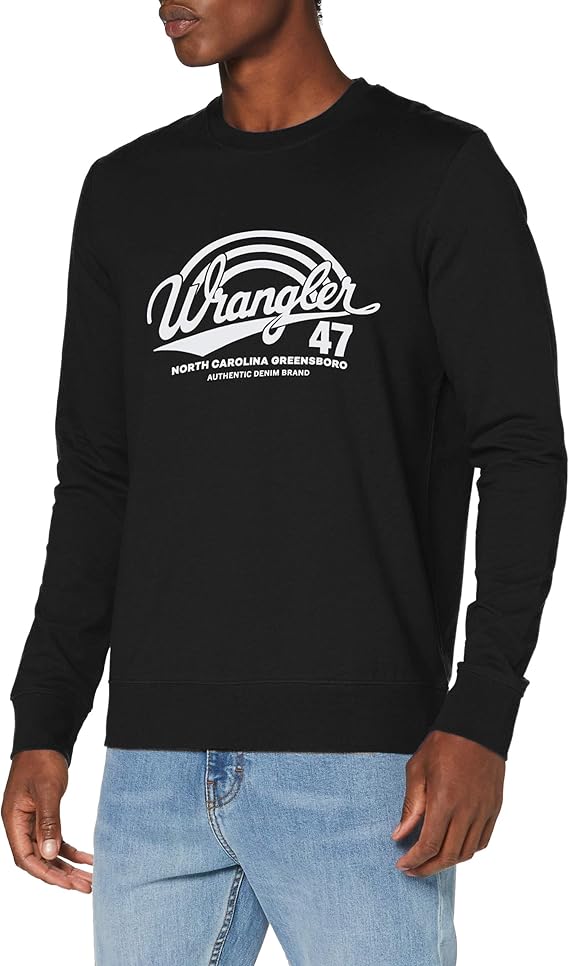 wrangler 男士 logo 圆领运动衫