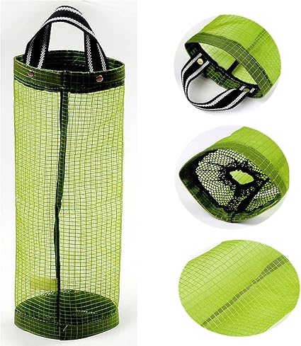 塑料袋收纳袋网格垃圾袋悬挂式储物袋垃圾袋收纳袋收纳袋回收袋收纳袋厨房办公室家用黄色 亚马逊中国 厨具