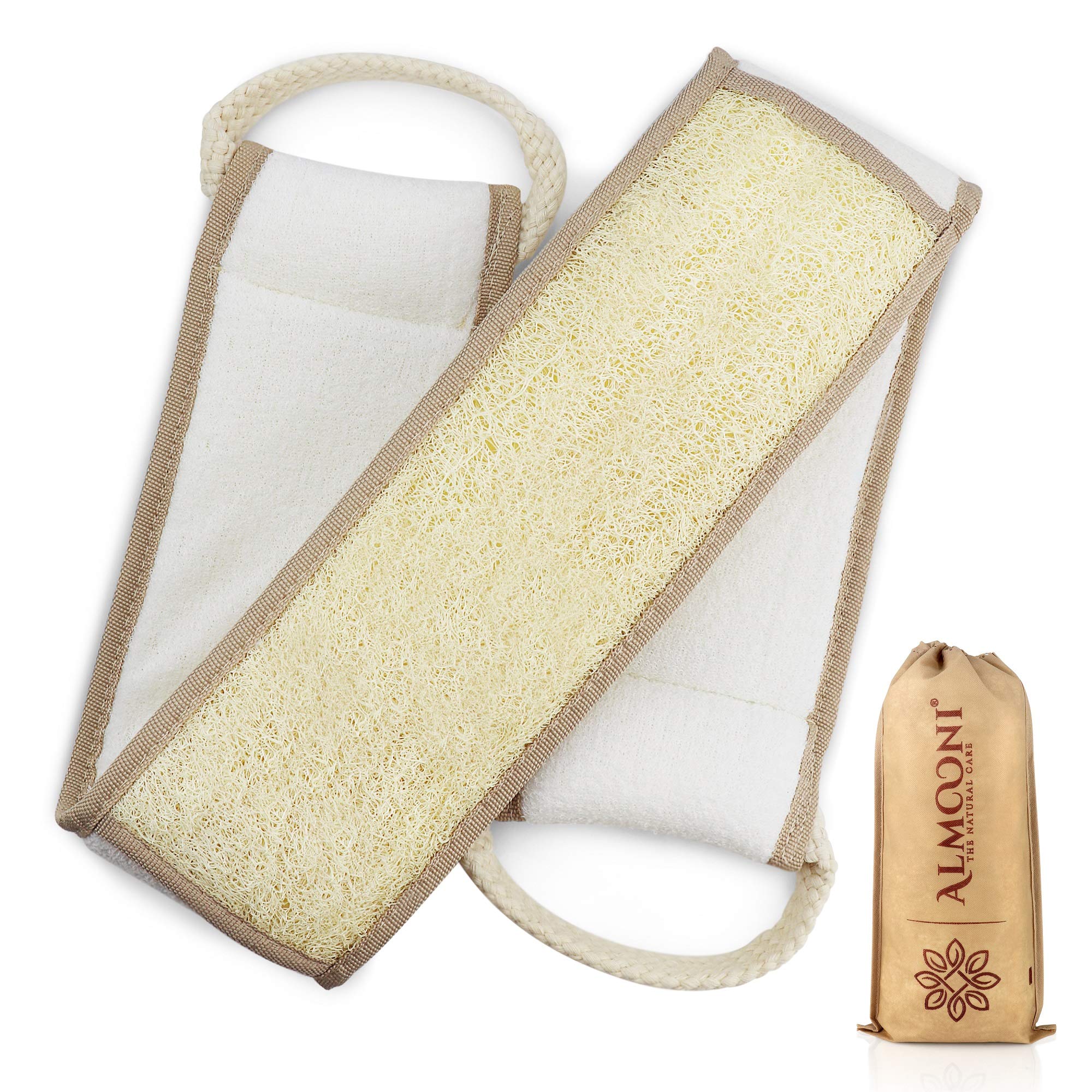 Exfoliating natural loofah back cleaning brush for deep back cleaning in shower - 1 (1 pack)