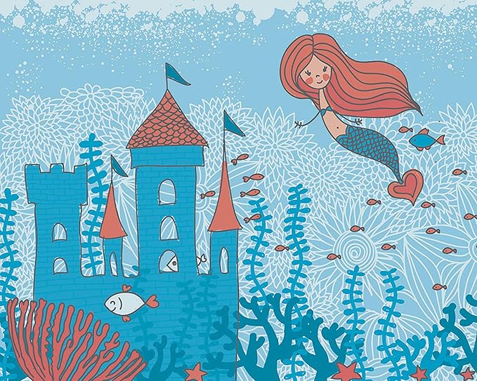 ohpopsi wals0378 美人鱼城堡壁画,蓝色