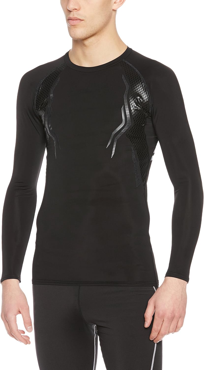 one 男式 橡胶紧身衣 男性用 加压 压力 长袖 内衣 运动服 汗衫 压缩