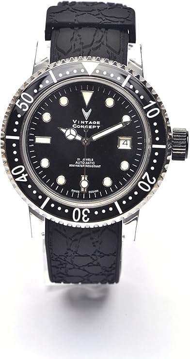 vintage concept 【vc瑞士品牌手表】专柜正品手表日历机械手表50米