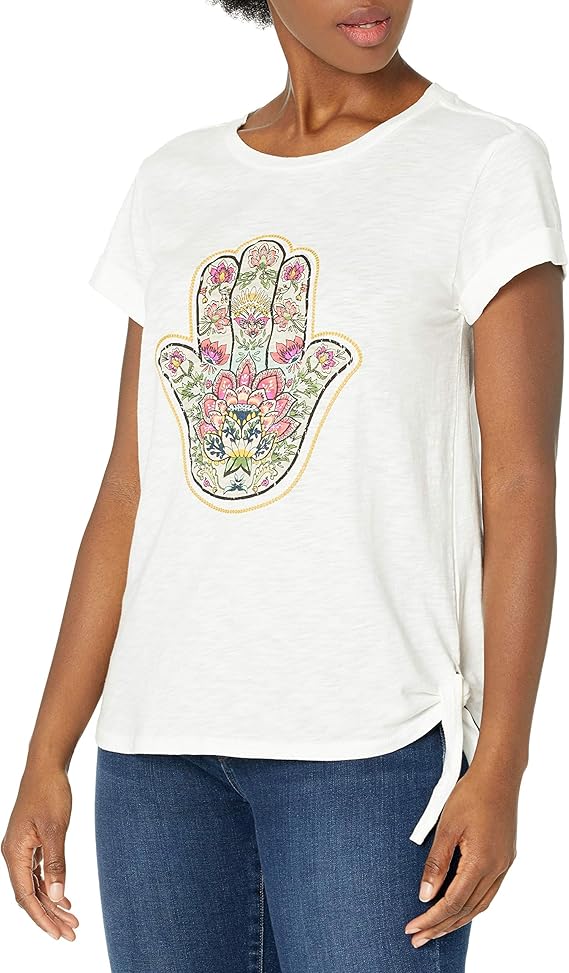 democracy女士hamsa刺绣t恤