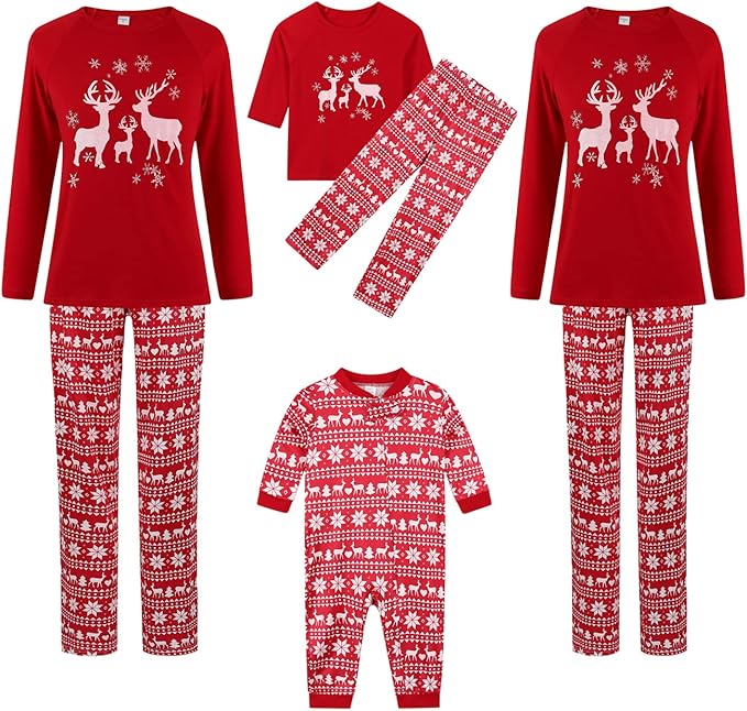 情侣家庭圣诞睡衣红色圣诞假期睡衣睡衣睡衣长袖睡衣套装