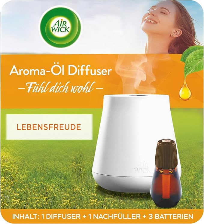 air wick 芳香油扩散器 - 带扩散器和香薰瓶的入门套装 - 电池供电