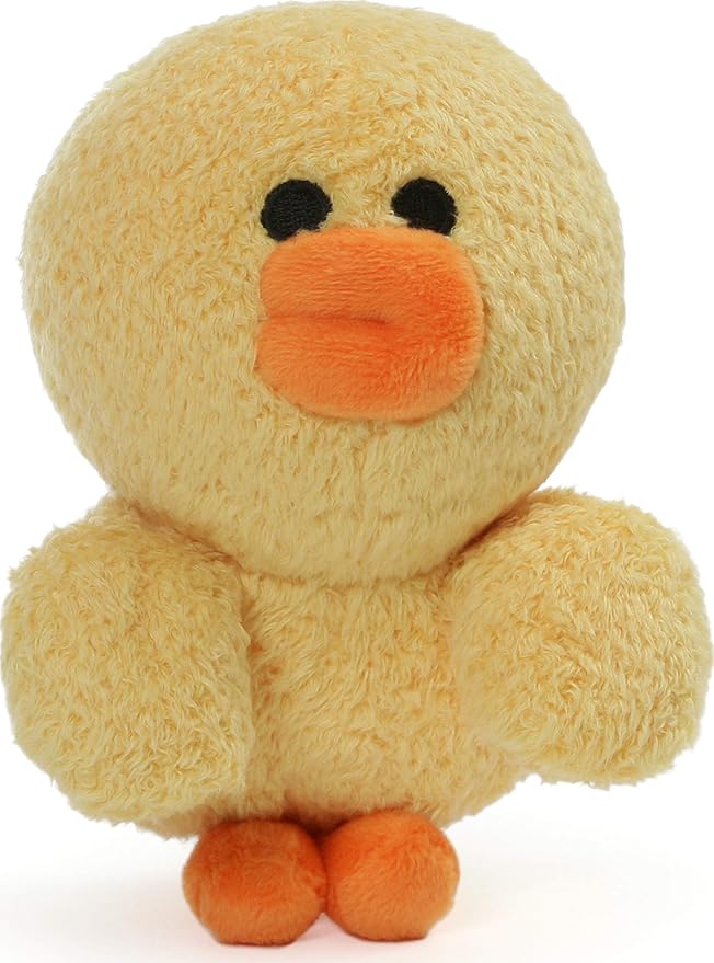gund line friends sally dangler 毛绒填充动物小鸡,黄色,5 英寸