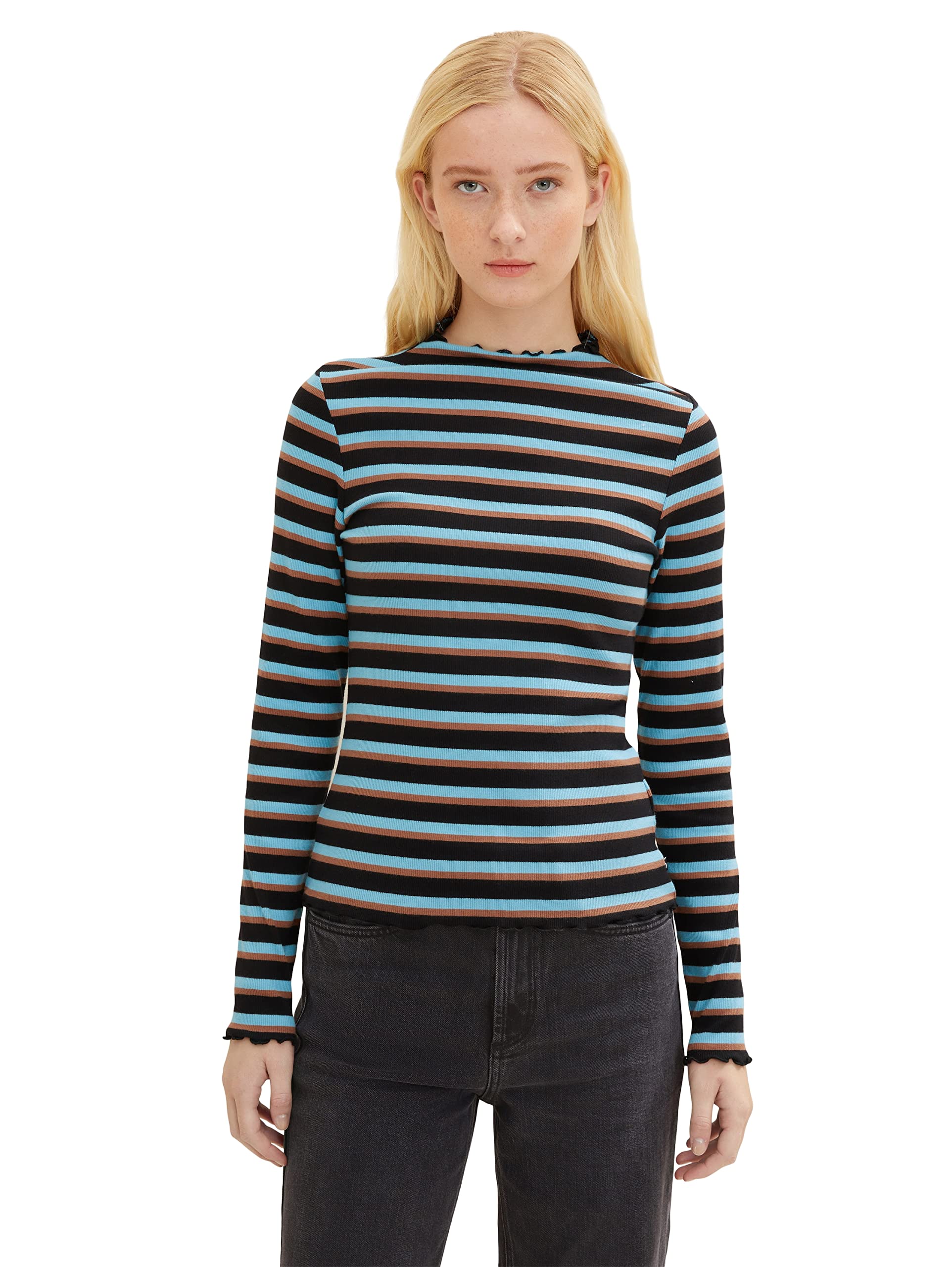 TOM TAILOR Denim striped long-sleeved shirt for women