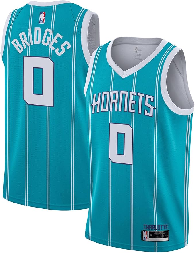 miles bridges 夏洛特黄蜂队 #0 青少年 8-20 aqua icon edition