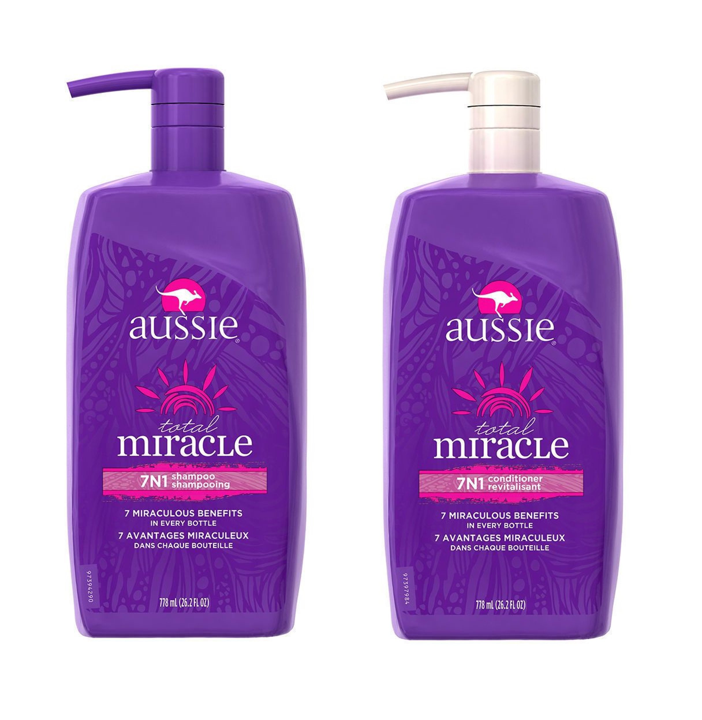 aussie Total Miracle 7 combination shampoo and conditioner 6. Fluid ounces (per bottle)