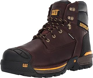 cat footwear 男士 挖掘机 6" wp 建筑靴,espresso,8.5 宽