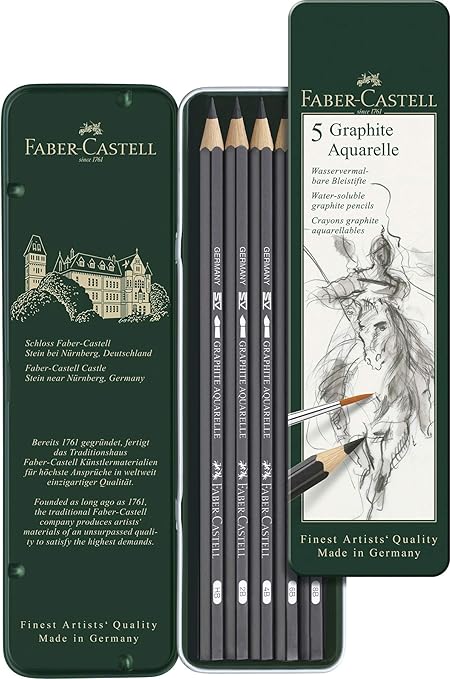 Faber-Castell 辉柏嘉117800 石墨水彩铅笔硬度HB 5er : 亚马逊中国