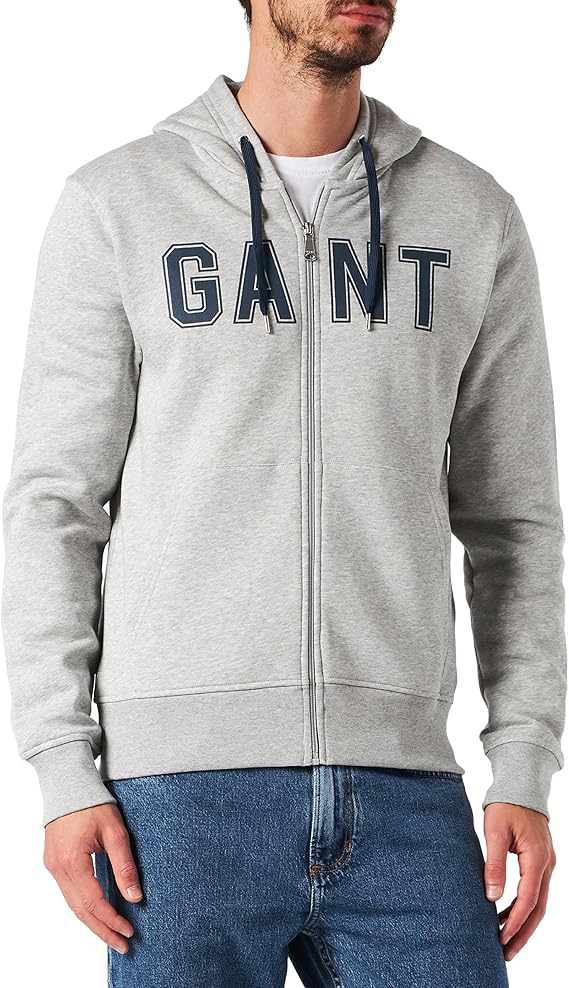 gant 男士 logo 全拉链运动衫 连帽衫
