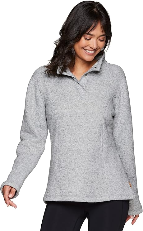 avalanche 女式户外按扣立领毛衣针织羊绒衬里套头衫