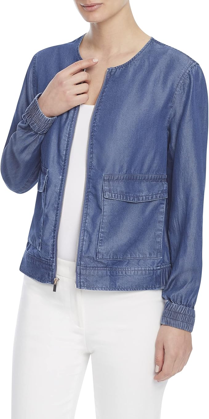 jones new york 女式无领飞行员夹克