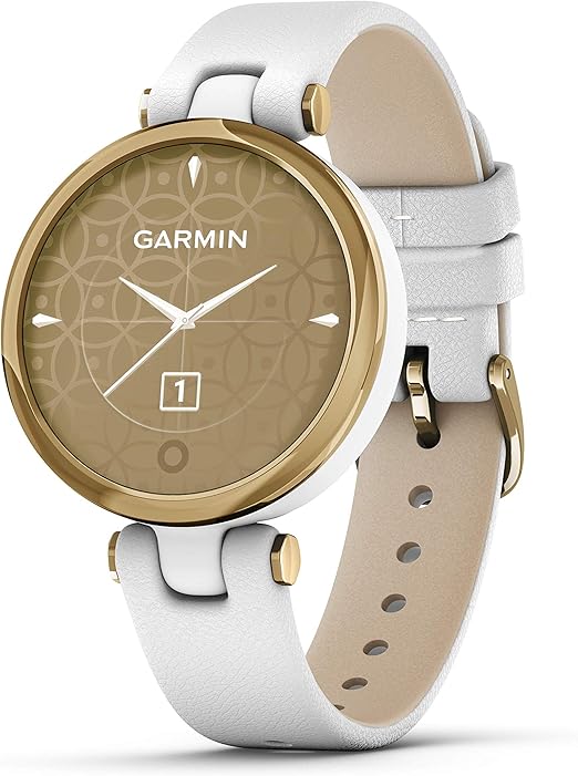 Garmin 佳明lily 小型gps 智能手表触摸屏和图案镜片浅金色带白色皮革表带 亚马逊中国 手机 通讯