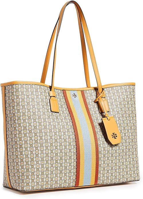 Tory Burch 双子座链帆布手提包 Daylily Gemini Link 鞋靴 亚马逊中国