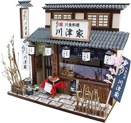 比利手工diy 日式小屋模型套装柴又的老字号模型套装柴又的烤鳗鱼店 玩具 亚马逊中国