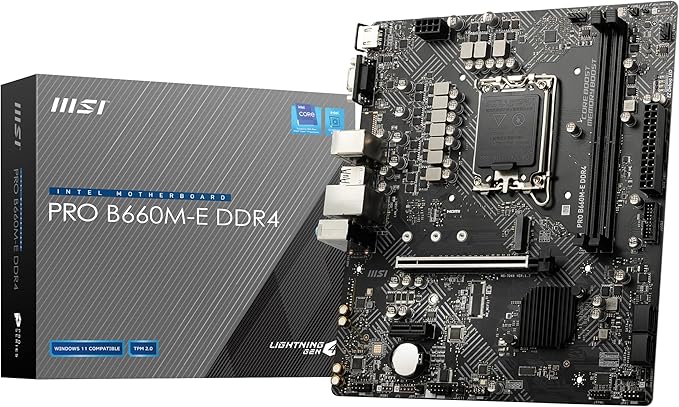 微星 pro b660m-e ddr4 主板 micro-atx [采用英特尔 b660 芯片组]