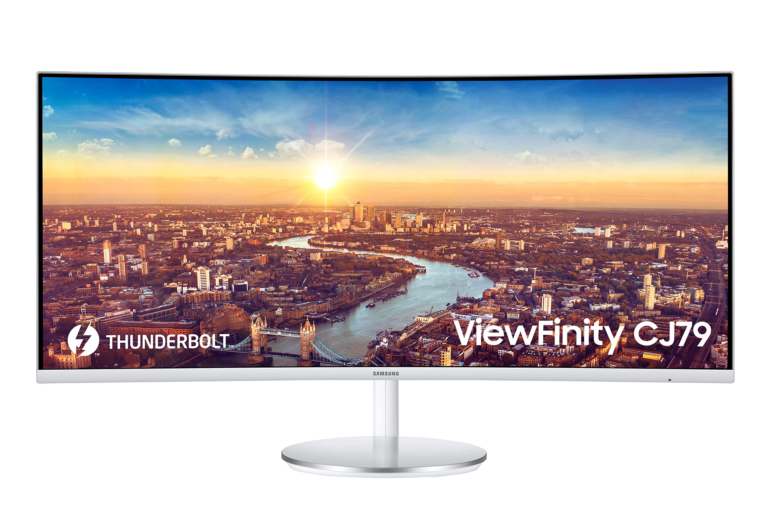 SAMSUNG LC4J79WTNXZA 4-inch (about 86.6 cm) CJ79 super wide curved gaming display, white