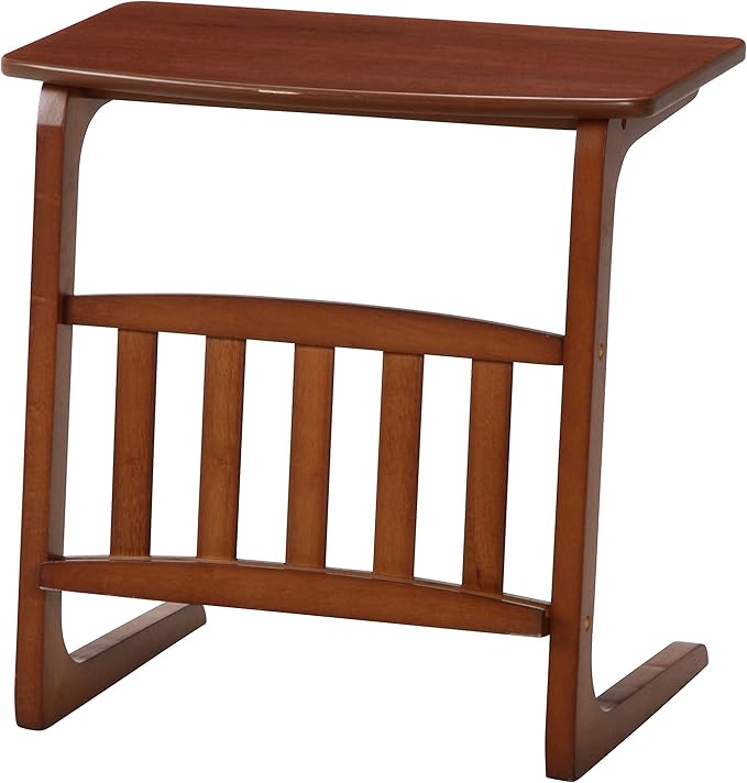 不二贸易 侧桌 宽55厘米 中棕色 附带杂志架 木制 诺伦96553