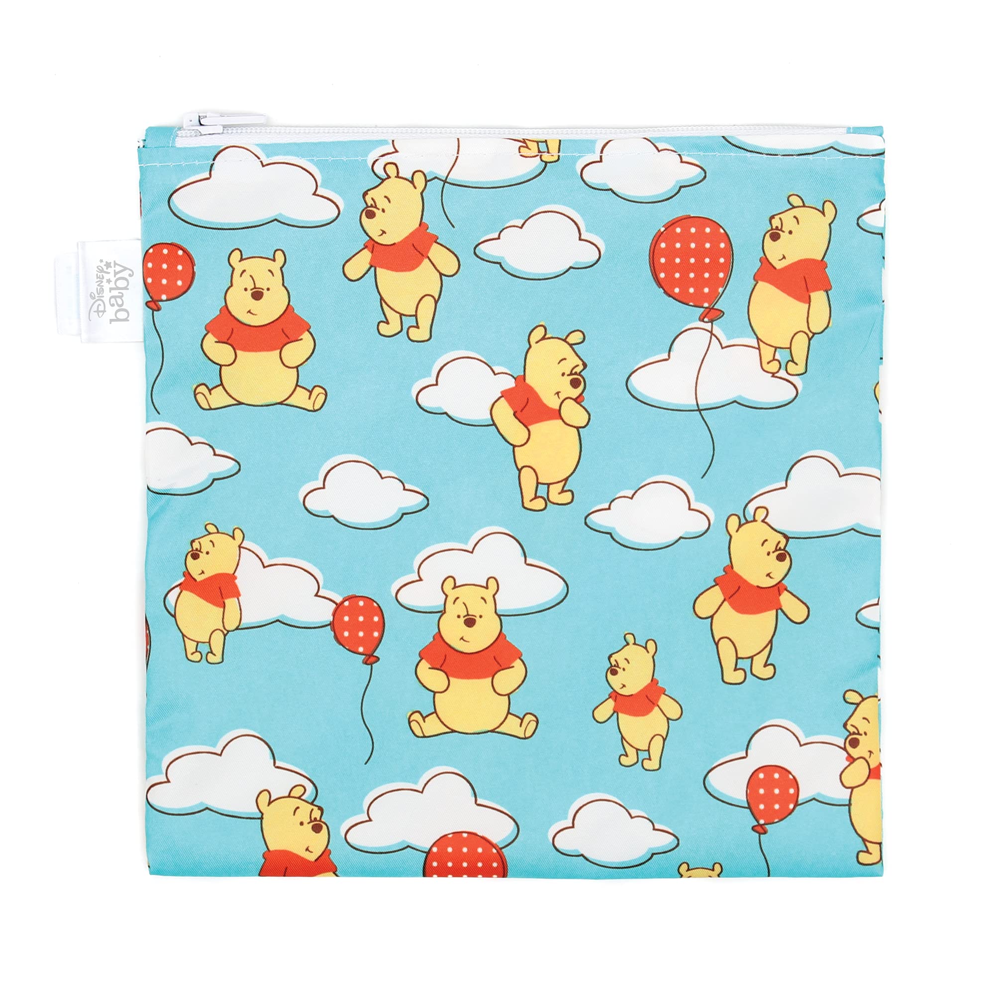 Bumkins Disney Baby Reusable Snack Bag Large, Winnie The Pooh Balloons