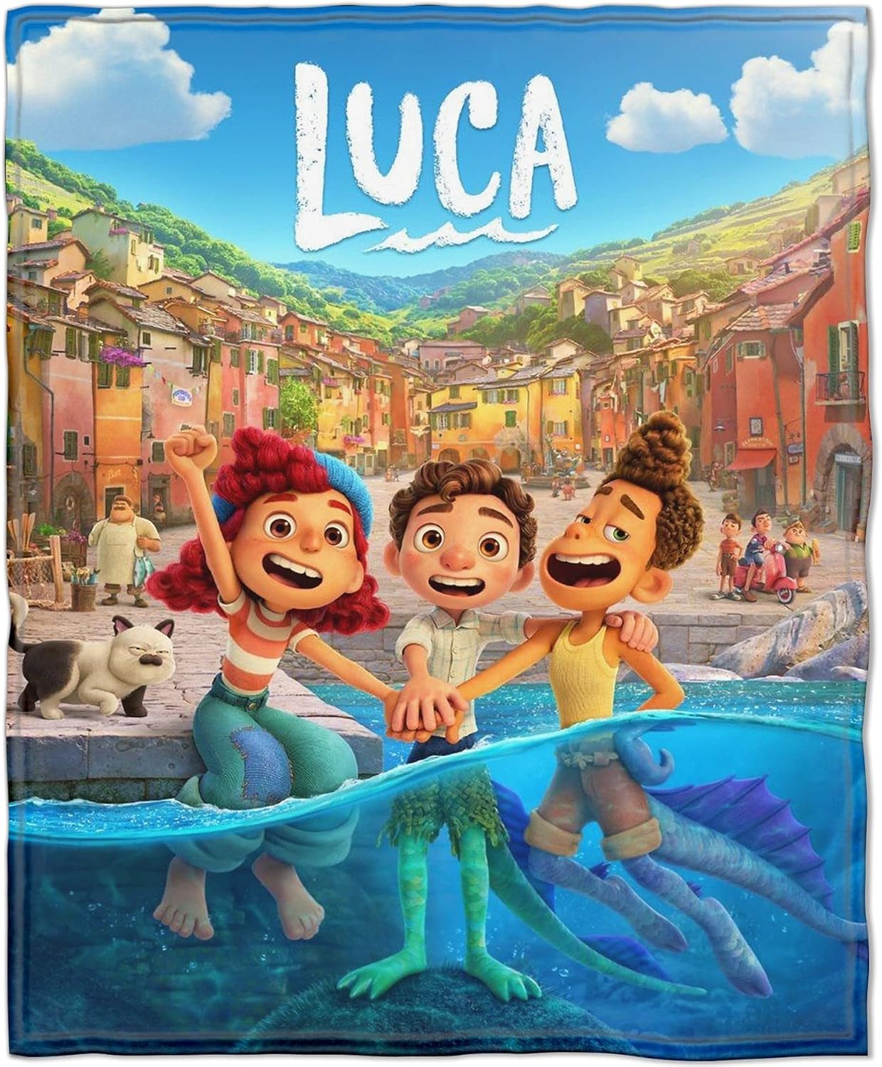 Tzjy Store Ravanja Luca 毛毯电影海洋怪物羊毛抱毯儿童成人luca Land Monster 床上用品被子毛绒毯152 4 厘米x 127 厘米 Tzjy Store 价格报价图片