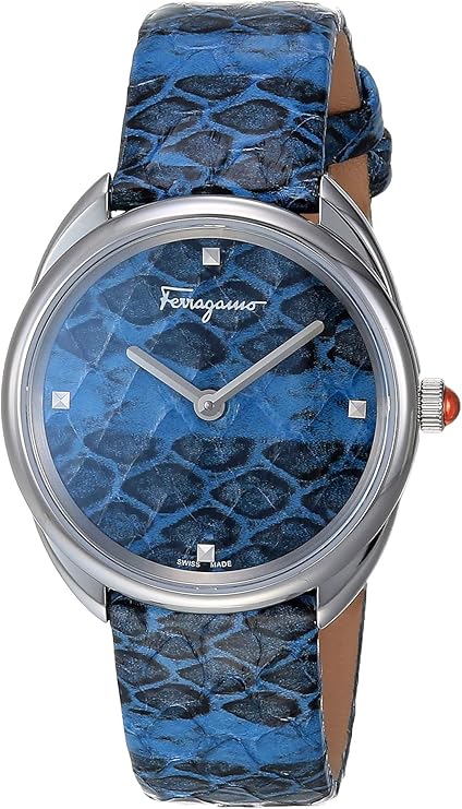 ferragamo菲拉格慕不锈钢模拟石英手表皮革表带蓝色133型号