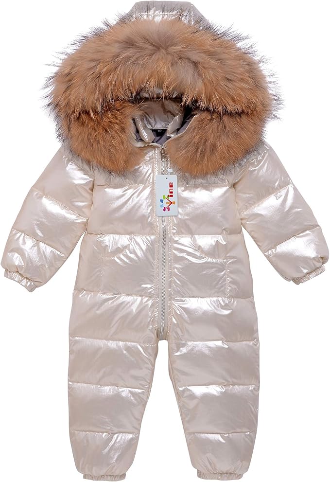 baby snowsuit 冬季连帽连衫裤羽绒 skisuit 保暖服装 适合 9-24 个月