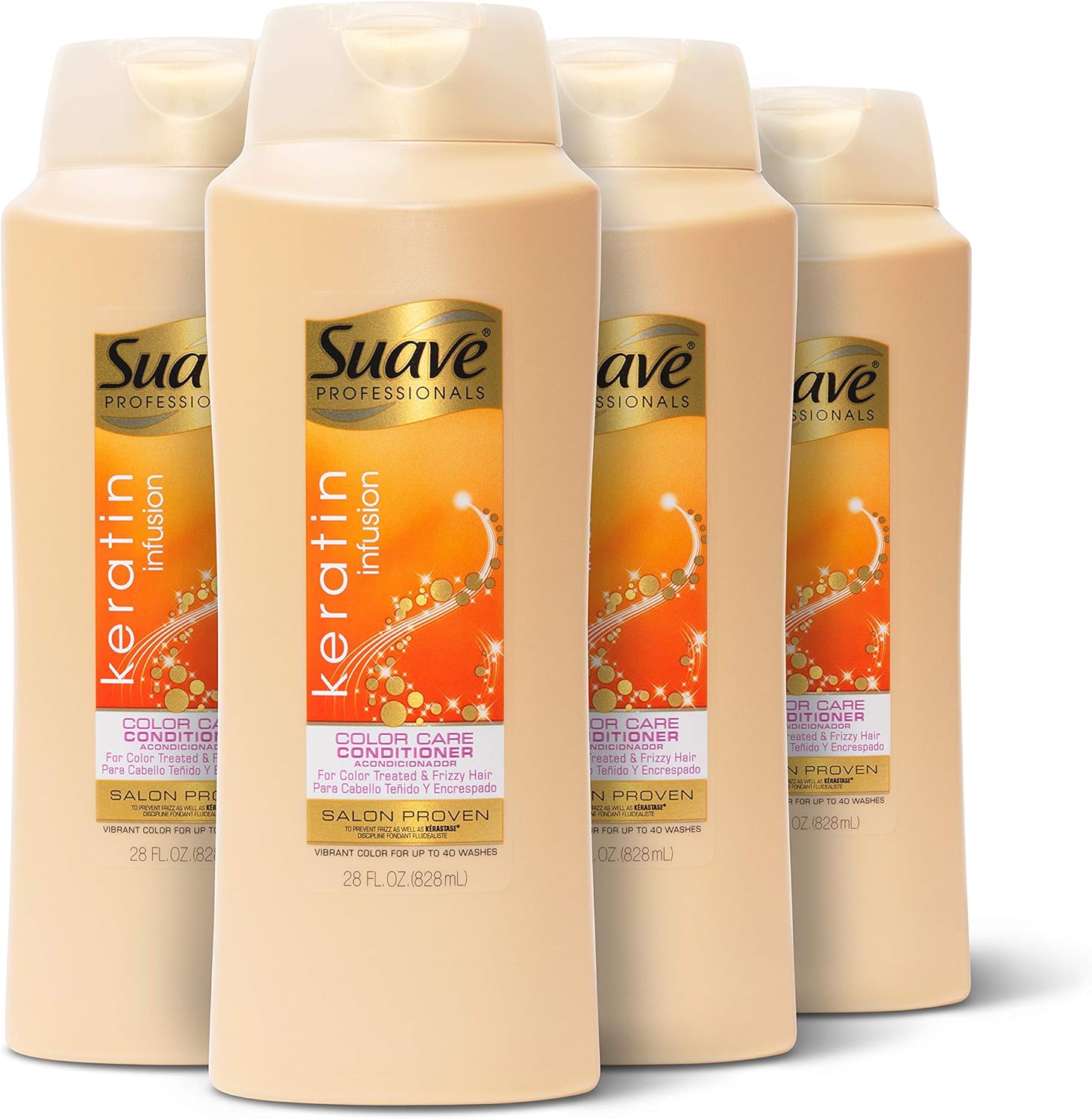 suave 专业护肤护发素,角蛋白注入,28 盎司,4 支装