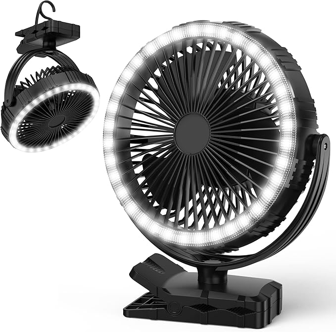 电池供电风扇,10000mah 野营风扇电池供电,8 英寸(约 20.