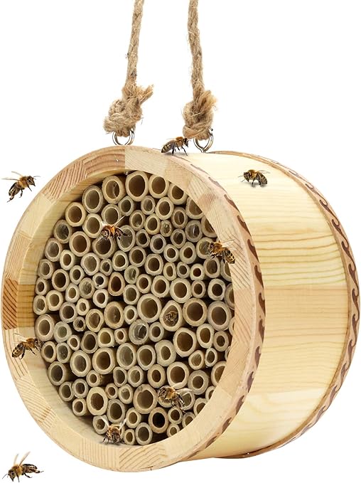 mason bee house – 手工天然竹蜂蜂巢 – 吸引和平蜜蜂污染器提高您