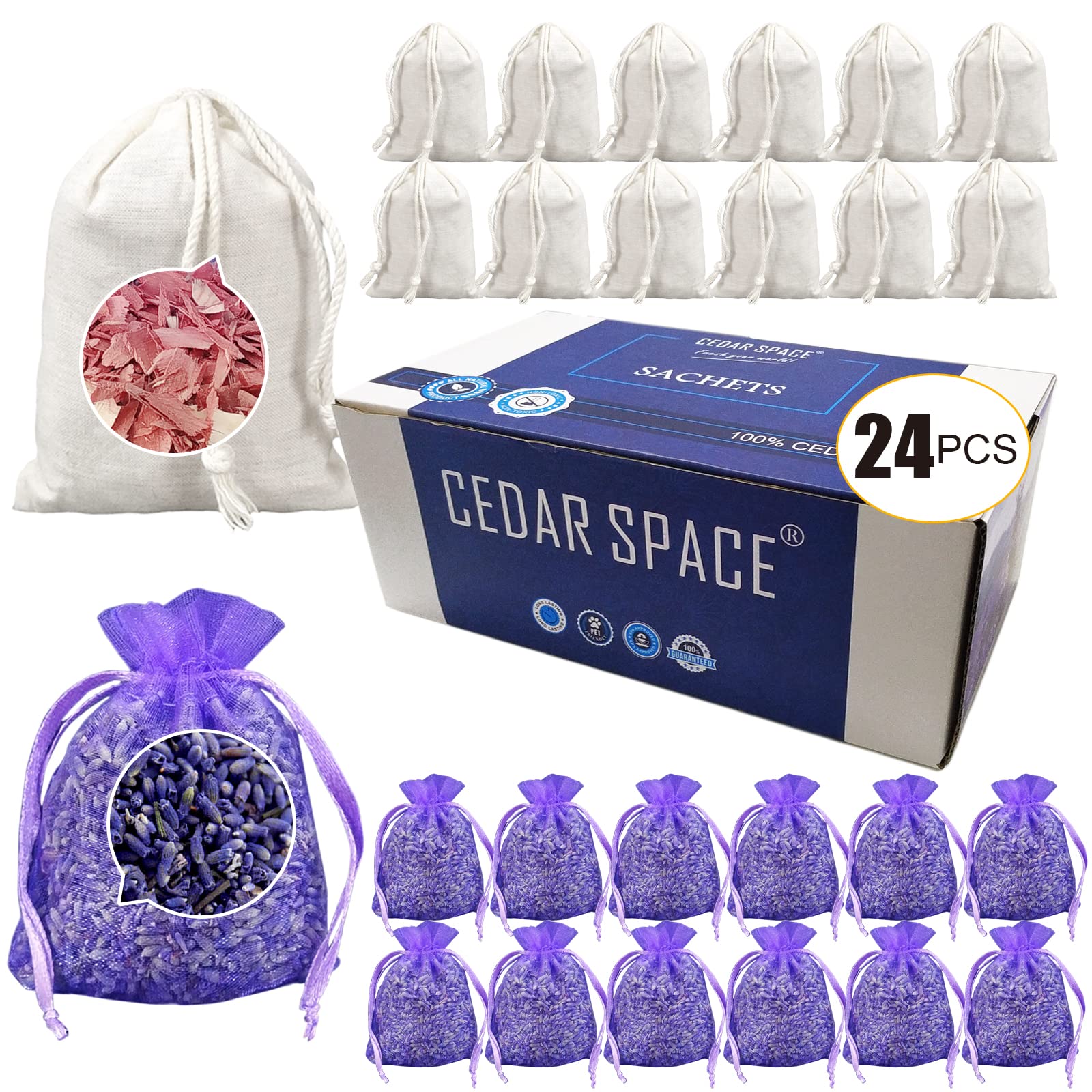 Cedar Space Cedar blocks for clothing storage Cedar bag pieces Lavender pouch pieces