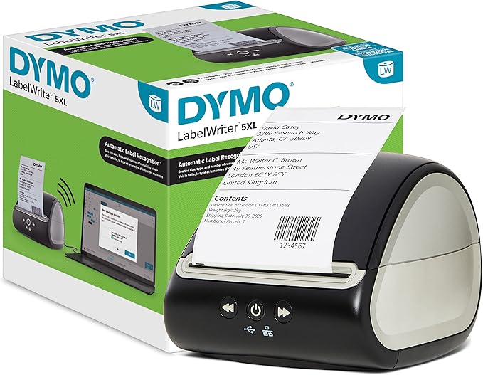 标签打印机 DYMO LabelWriter 5XL | 自动标签识别 | 通过亚马逊、eBay、Etsy 等