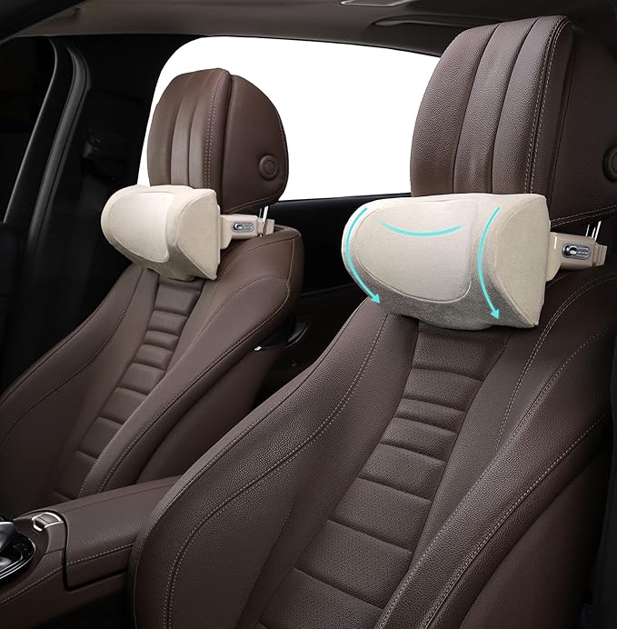 buluby 汽车颈枕 高级*泡沫头枕 适用于旅行,驾驶员座椅和后座使用