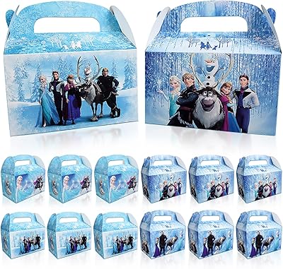 gxhong 12 件冰雪奇缘礼品盒套装,冰雪奇缘派对盒礼品盒,糖果盒,儿童