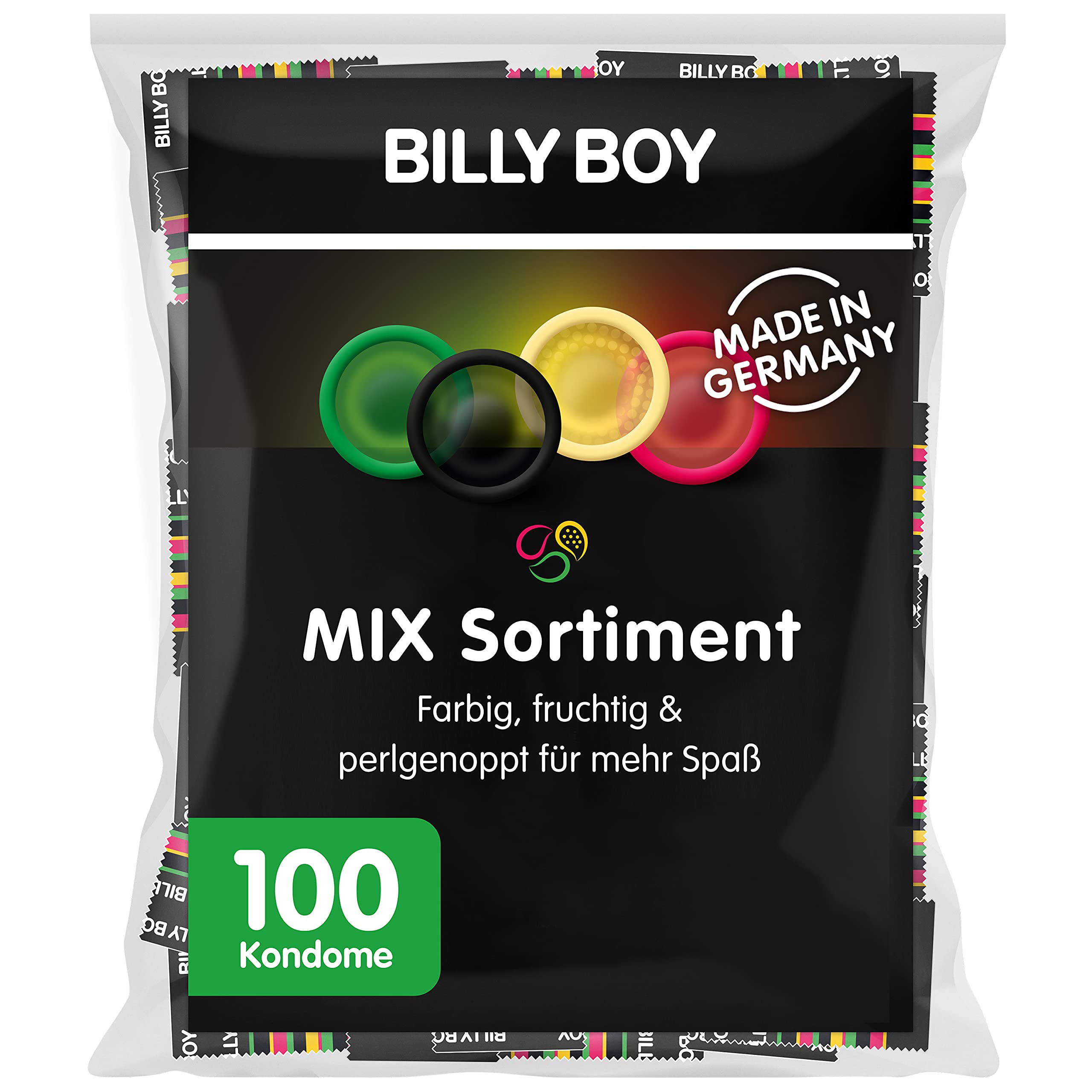 Billy Boy Kondome Mixed Series, large package, color, ultra wet and pearl velvet,00 pieces mixed pack