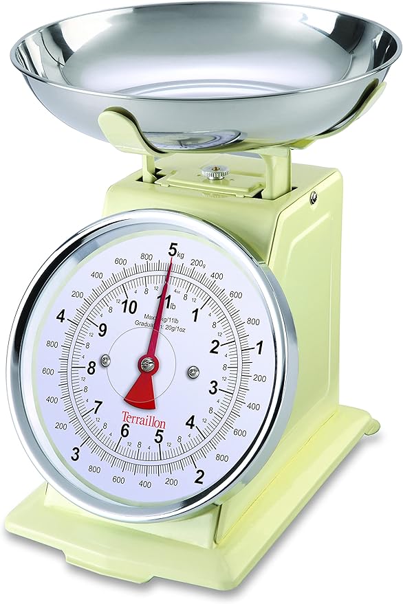terraillon 14475 厨房秤,带手动塔拉功能,大号表盘,5千克,传统500