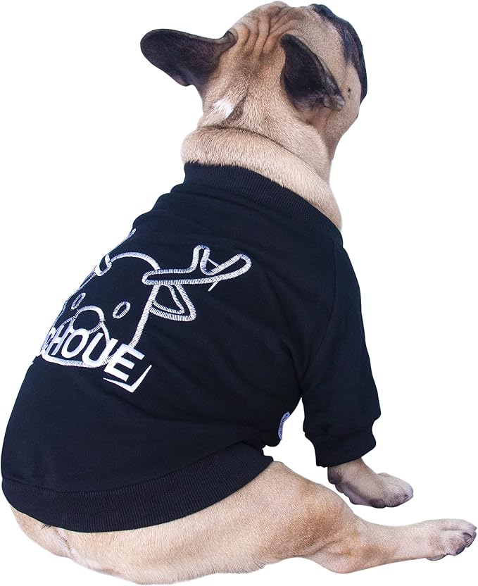 ichoue 刺绣狗 t 恤运动衫宠物衣服中号法国斗牛犬